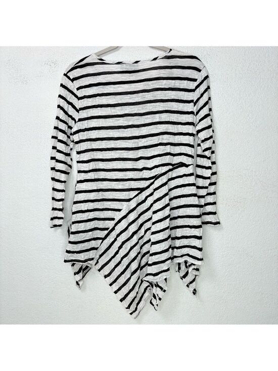 Vecceli Italy Dresses & Skirts - Vecceli Italy Lagenlook Asymmetrical Hem Stripe Tunic Top Fairy Grunge L